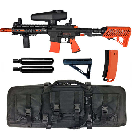 Byrna Mission 4 Rifle with 200 Round Hopper and Flex Fuel Tank installed with rifle case