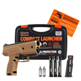 Byrna CL Compact Launcher Universal Kit Tan with case and 2 magazine, 2 co2 cartridges and 3 tubes of projectiles