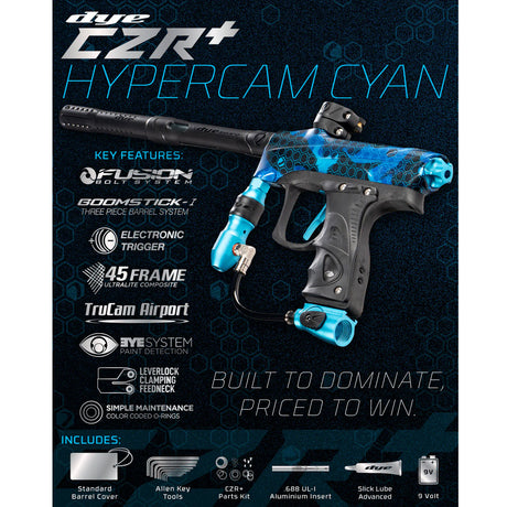Dye Rize CZR+ Paintball Marker Hypercam Cyan Dust
