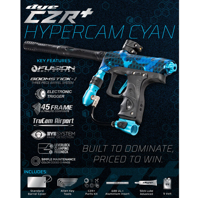 Dye Rize CZR+ Paintball Marker Hypercam Cyan Dust