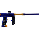 Right side blue gold Empire Axe 2.0 paintball marker on a white background
