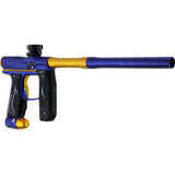 Right side blue gold Empire Axe 2.0 paintball marker on a white background