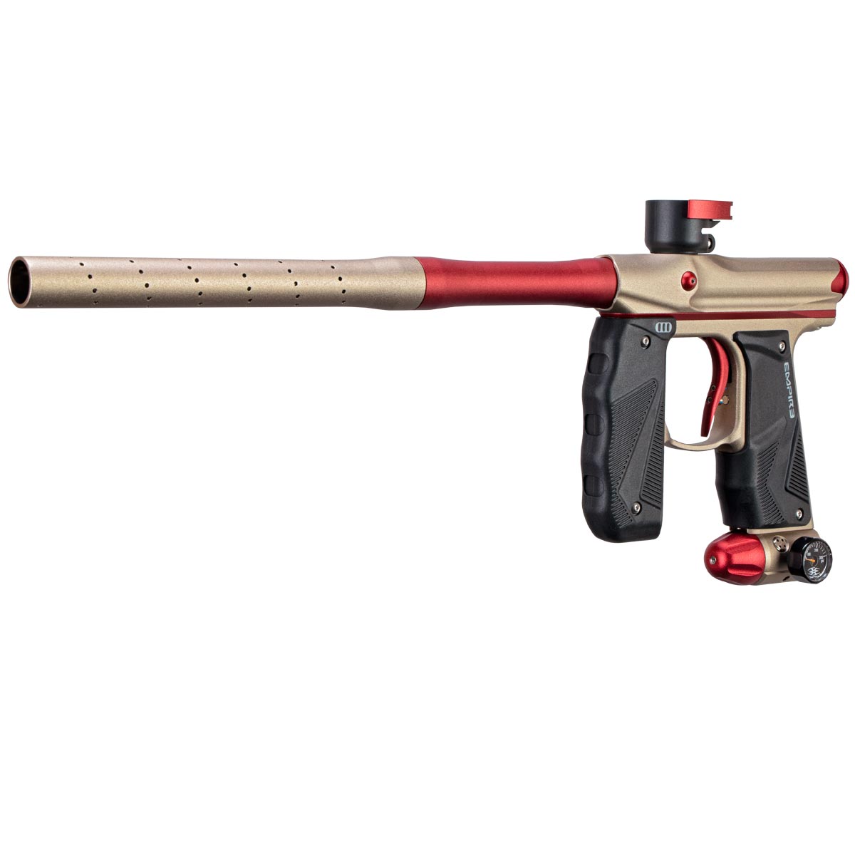 Empire Mini GS Paintball Marker Tan / Red Dust w 2 PC Barrel Rookie Package