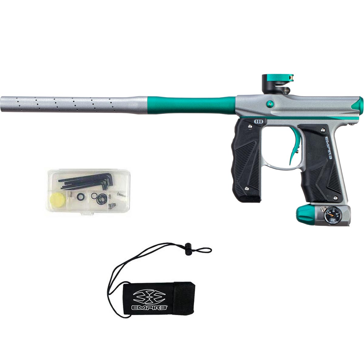 Empire Mini GS Paintball Marker Grey Teal Dust w 2 PC Barrel