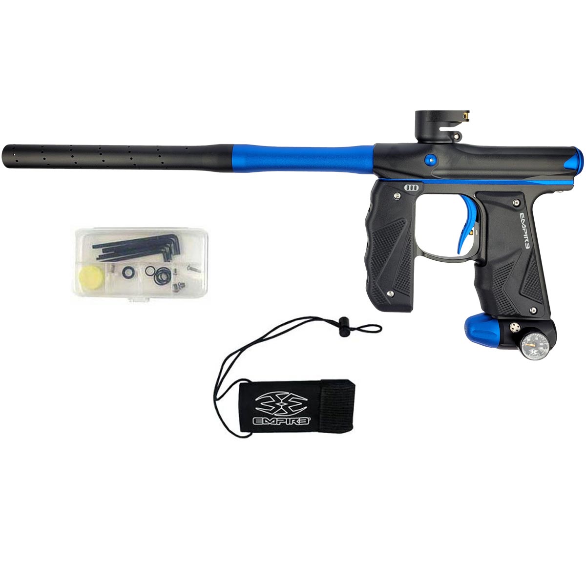 Empire Mini GS Paintball Marker Black Dark Blue Dust w 2 PC Barrel