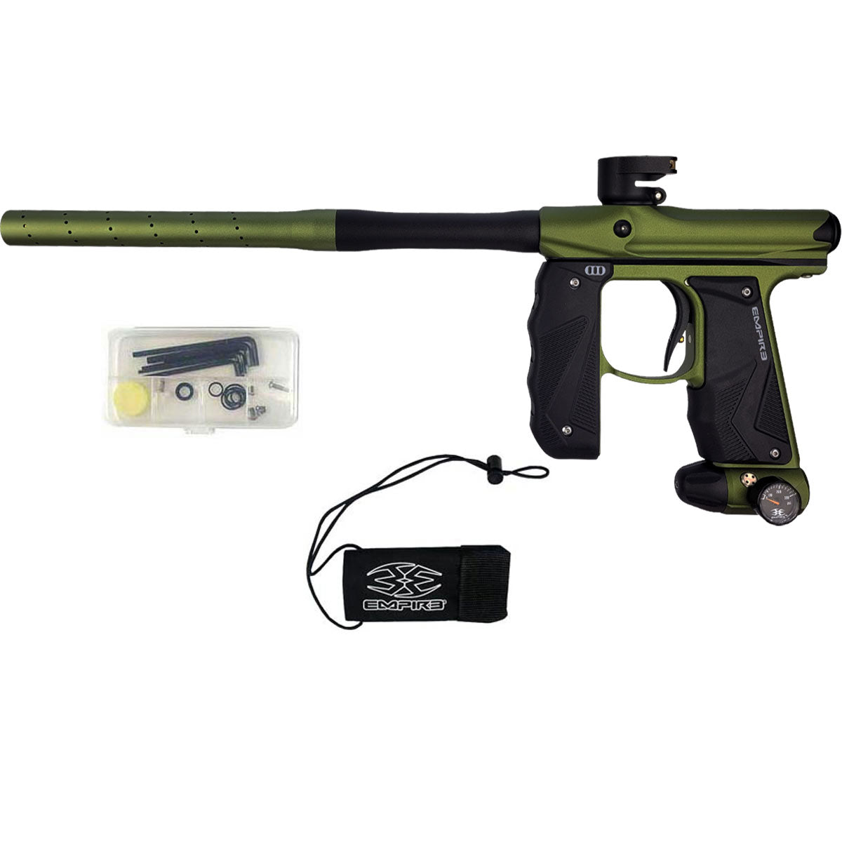 Empire Mini GS Paintball Marker Olive Black Dust w 2 PC Barrel