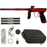 DLX Luxe Aire Paintball Marker in red polish with case and accessories