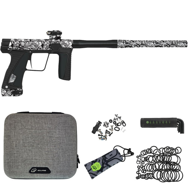 Planet Eclipse GTek 180R Titan White paintball marker with case and accesssories