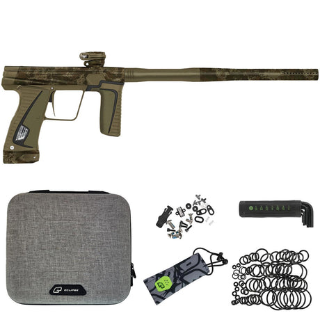 Planet Eclipse GTek 180R HDE Camo paintball marker with case and accessories