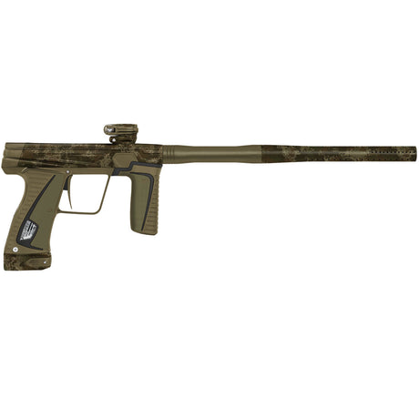Camo-patterned Planet Eclipse GTek 180R paintball gun on a white background