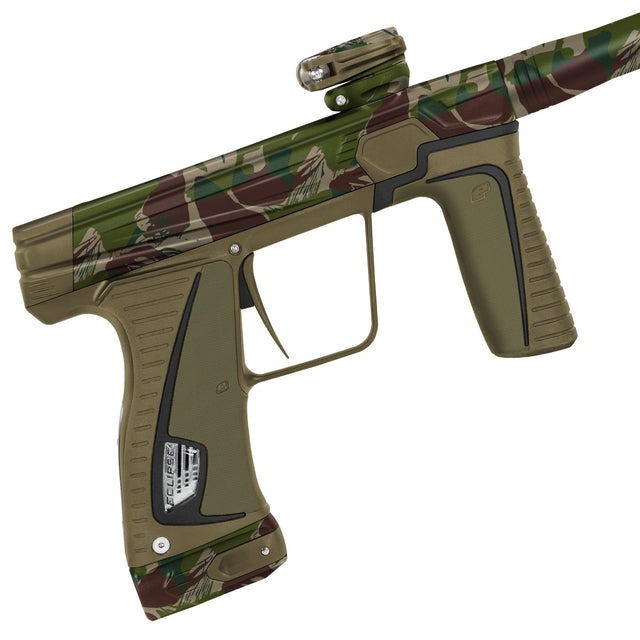 Planet Eclipse GTek 180R Predator Camo paintball marker body close up