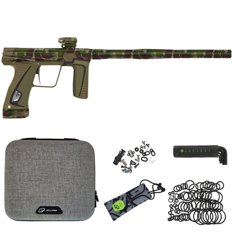 Planet Eclipse GTek 180R Predator Camo paintball marker with case and accessories