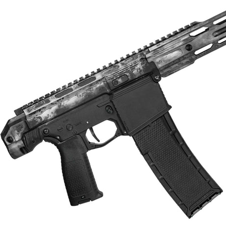 Right side body Planet Eclipse EMF200 Ghost Acid Silver Paintball Marker on a white background