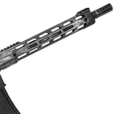 Right side barrel with shroud Planet Eclipse EMF200 Ghost Acid Silver Paintball Marker on a white background