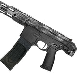 Left side body Planet Eclipse EMF200 Ghost Acid Silver Paintball Marker on a white background