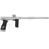 Silver Planet Eclipse GTek 180R paintball gun with black grip on a white background