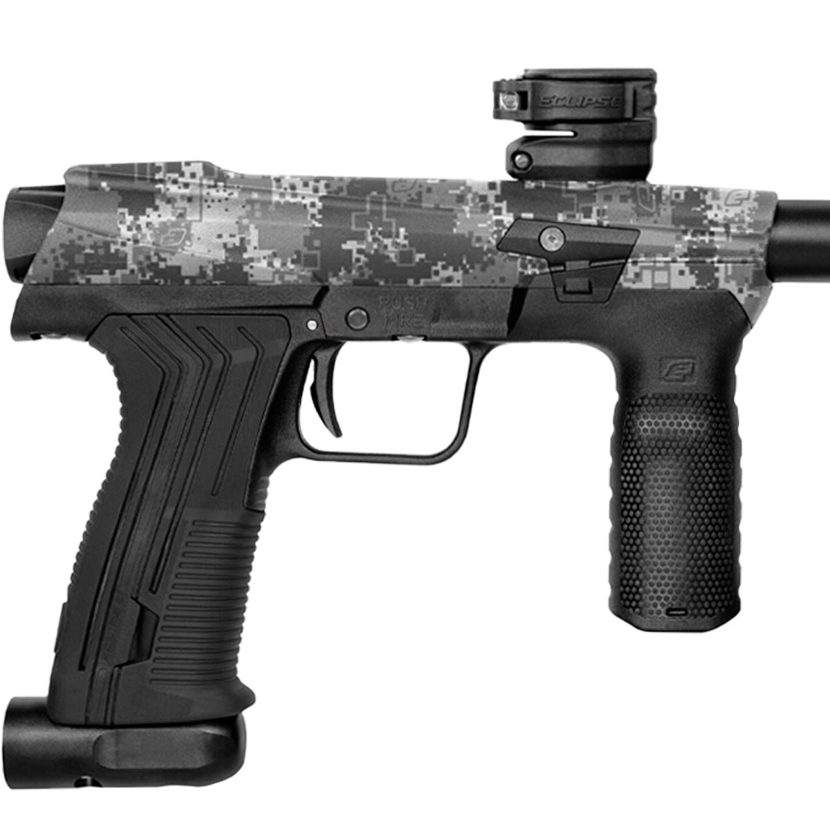 Close up body Planet Eclipse EMEK 100 PAL Paintball Marker HDE Urban