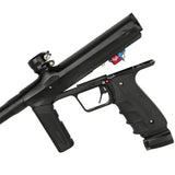 Shocker Era Mechanical Paintball Marker w Turbo Valve Black open to show Turbo on a white background