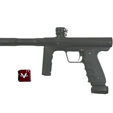 Shocker Era Paintball Marker Mechanical Black with close up of Turbo