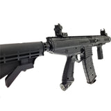 left side angle Tippmann Stormer Elite Dual Feed Paintball Marker Black on a white background
