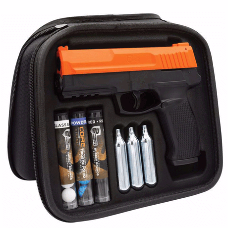 Umarex P2P Secure 68P Impact self defense launcher kit shown in storage case
