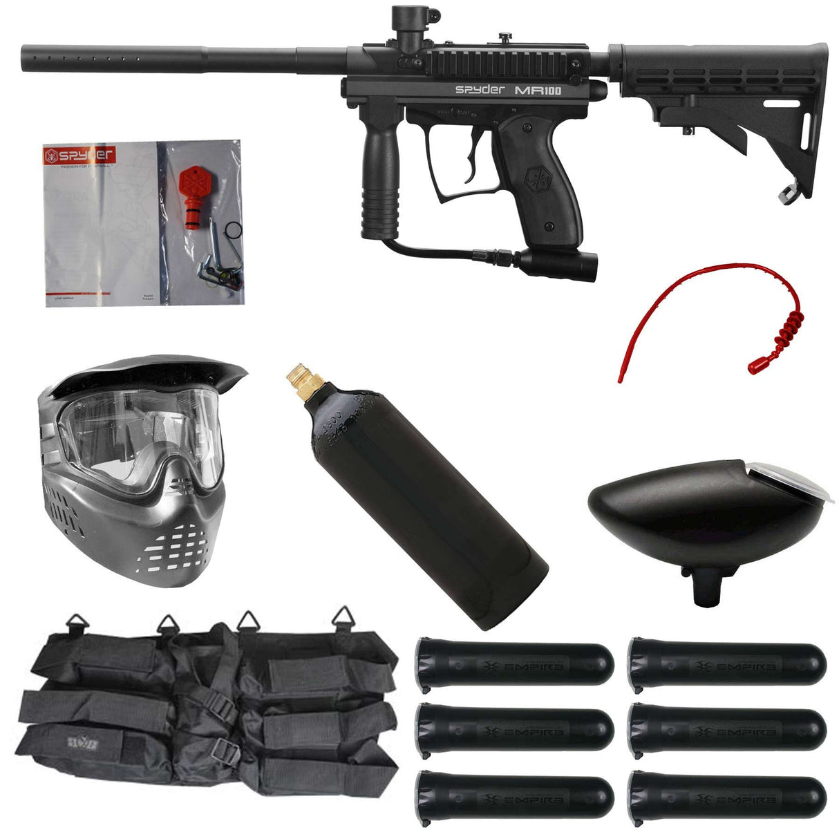 Spyder MR100 Pro Paintball Starter Package Diamond Black