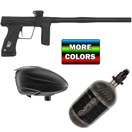 Planet Eclipse GTek 180R paintball marker with ltr loader and carbon fiber tank
