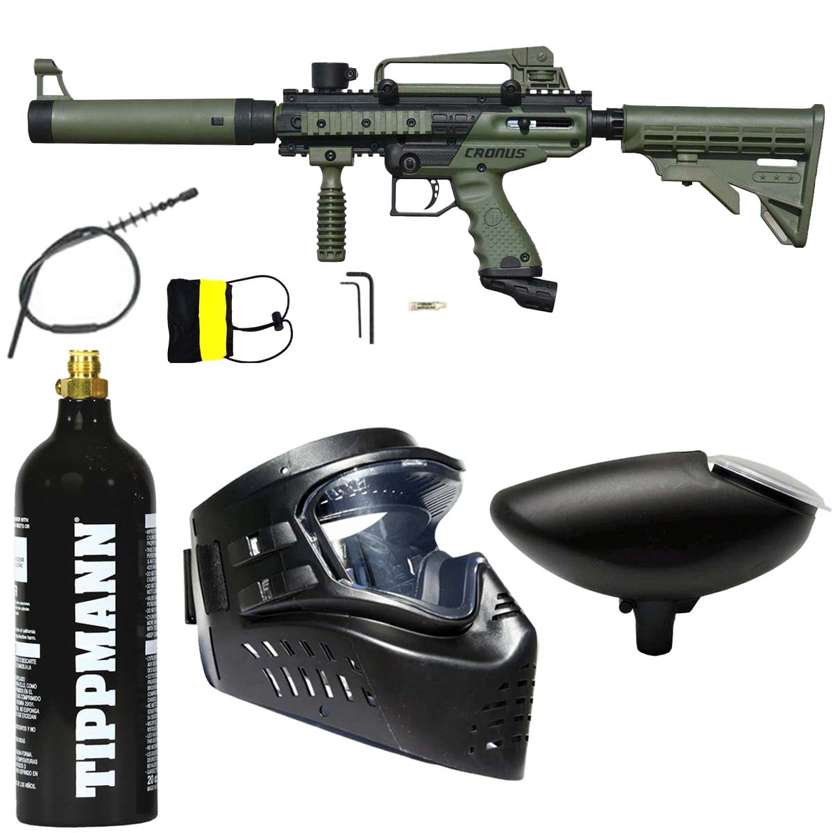 Tippmann Cronus Tactical Paintball Marker Olive CO2 Package kit