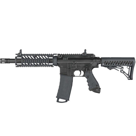Left side Tippmann TMC Mag Fed Paintball Marker Black on a white background