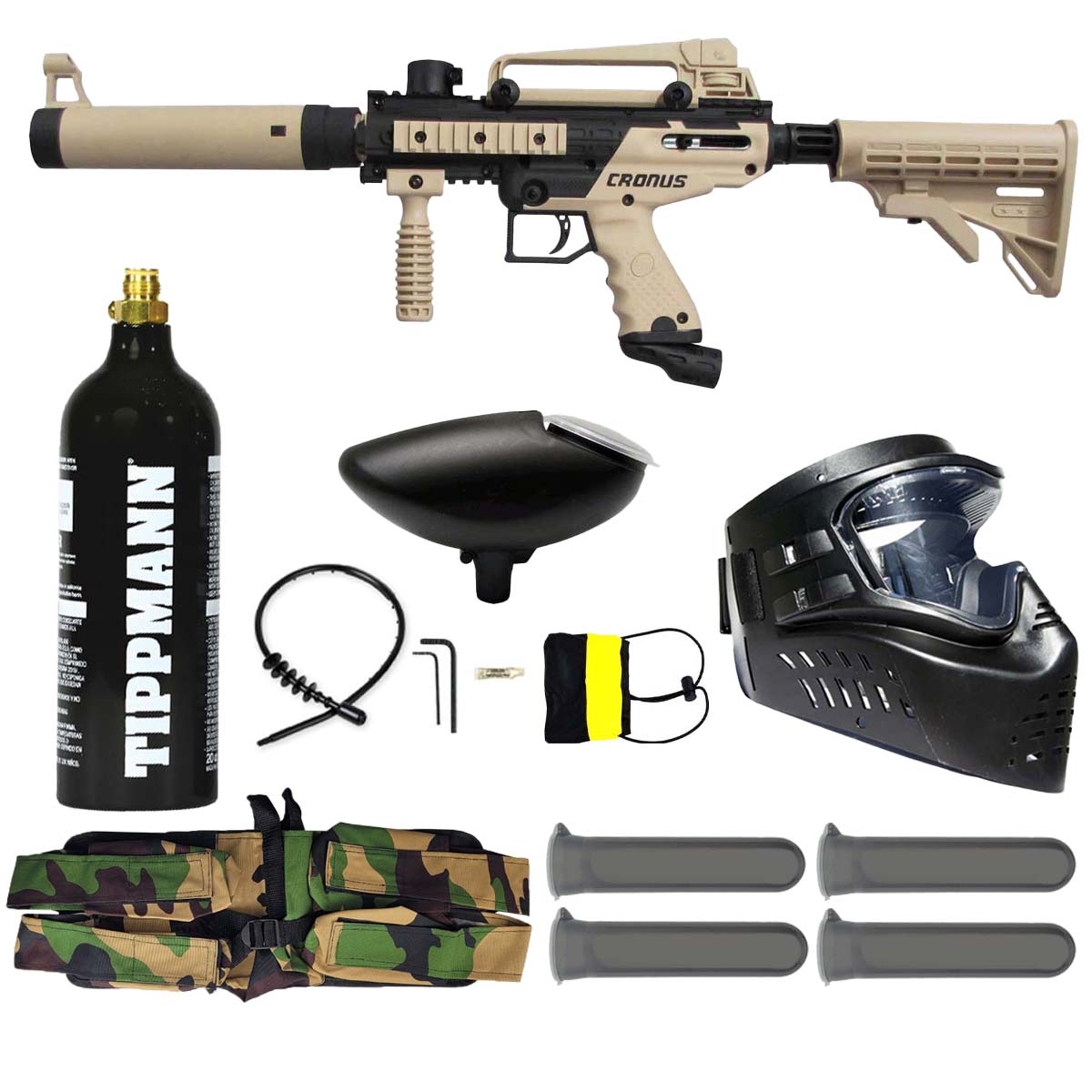 Tippmann Cronus Tactical Paintball Gun Starter Package Tan / Black