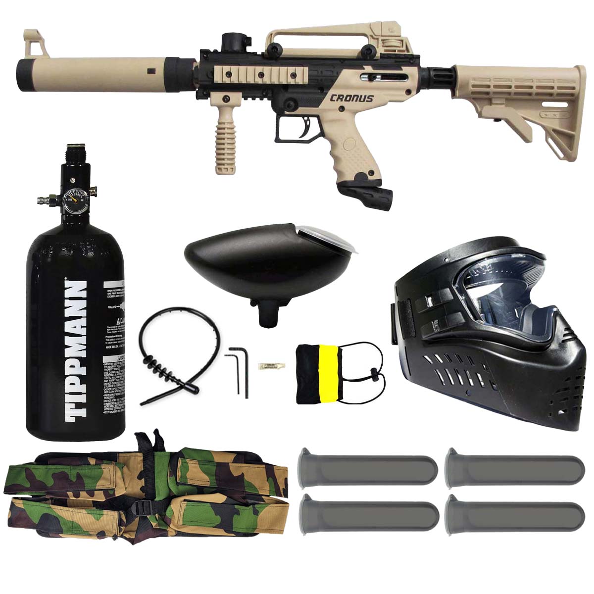 Tippmann Cronus Tactical Paintball Gun Rookie Package Tan / Black