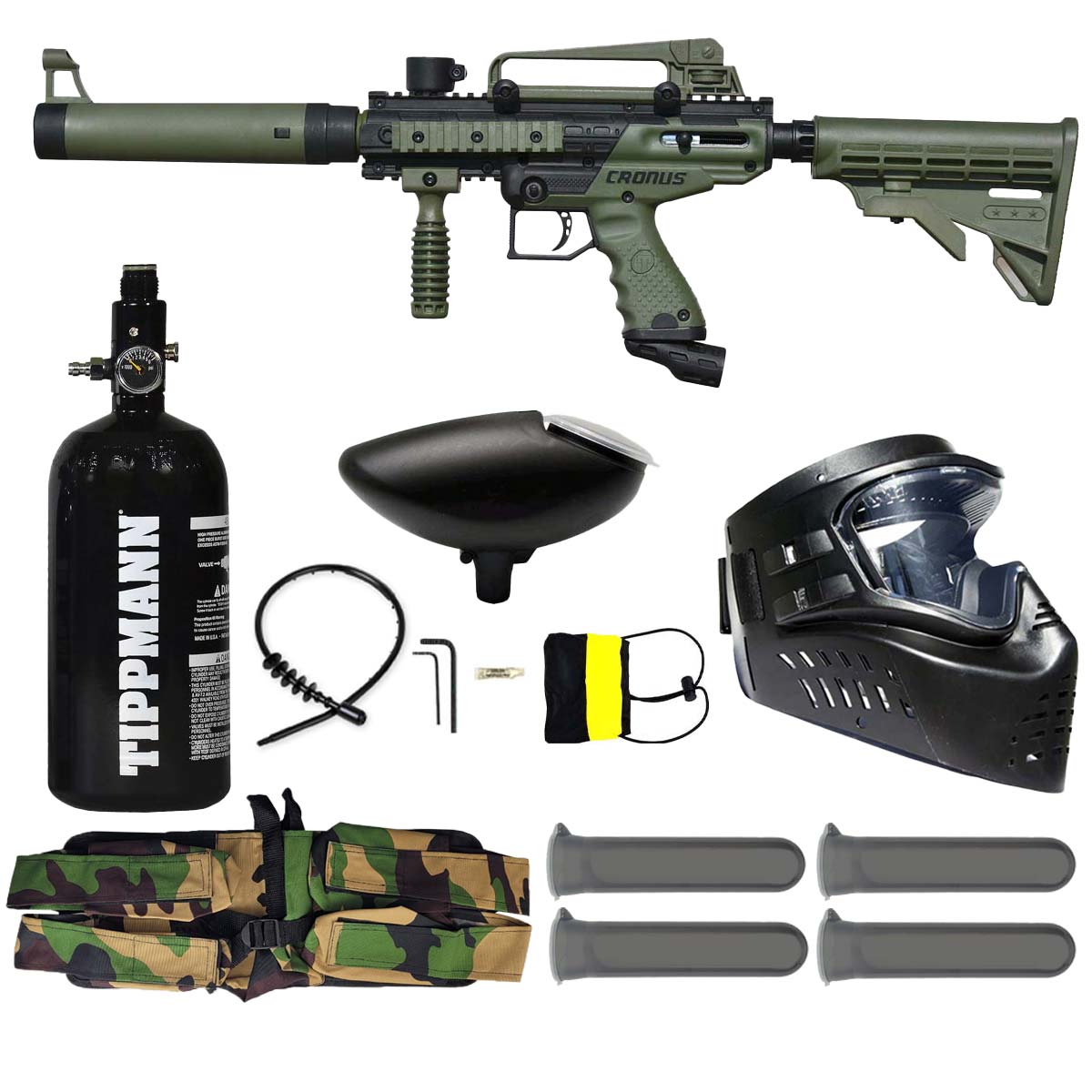 Tippmann Cronus Tactical Paintball Gun Rookie Package Olive / Black