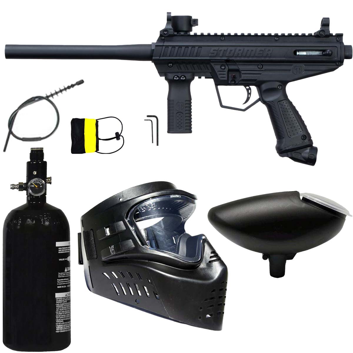 Tippmann Stormer Basic Paintball Marker Black Compressed Air Package kit