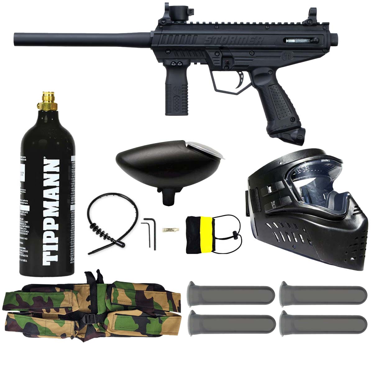 Tippmann Stormer Basic Paintball Marker Black Starter Package