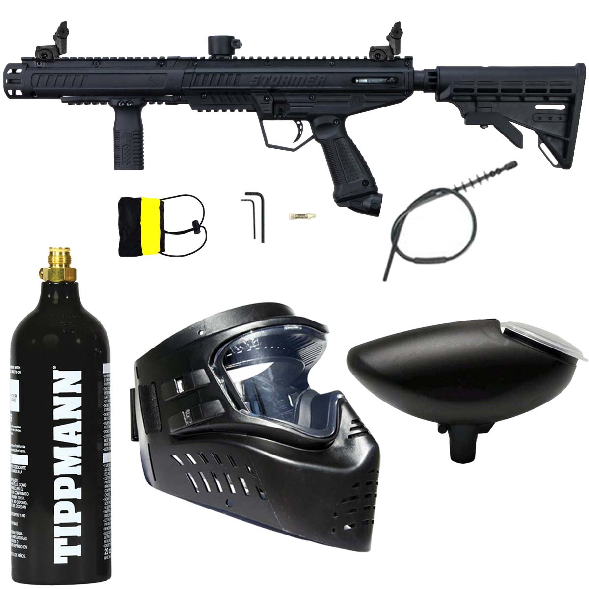 Tippmann Stormer Tactical Paintball Marker Black CO2 Package kit