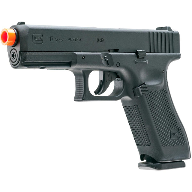 Left side angle GLOCK G17 Gen5 Co2 Airsoft Pistol Black on a white background