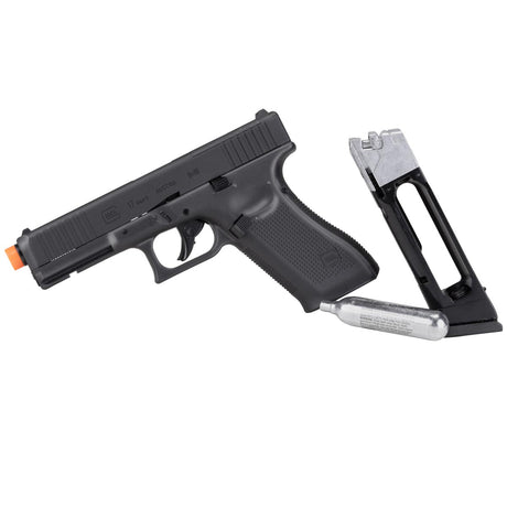 GLOCK G17 Gen5 MOS Co2 Airsoft Pistol Black with mag and co2 cartridge exposed