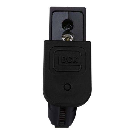 GLOCK G19X MOS GBB FBB Airsoft Pistol magazine with gas blowback full blow back magazine bottom view of green gas port on a white background.