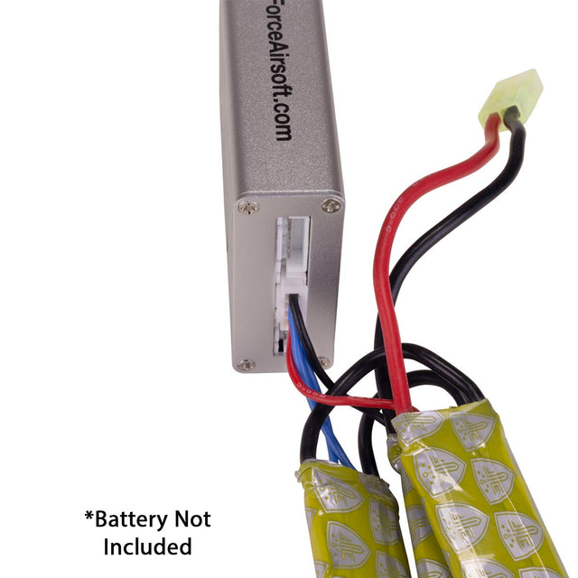 Elite Force 2-4S Li-POLY/LI-ION Battery Balance Charger and Voltage Detector with a plugged in battery