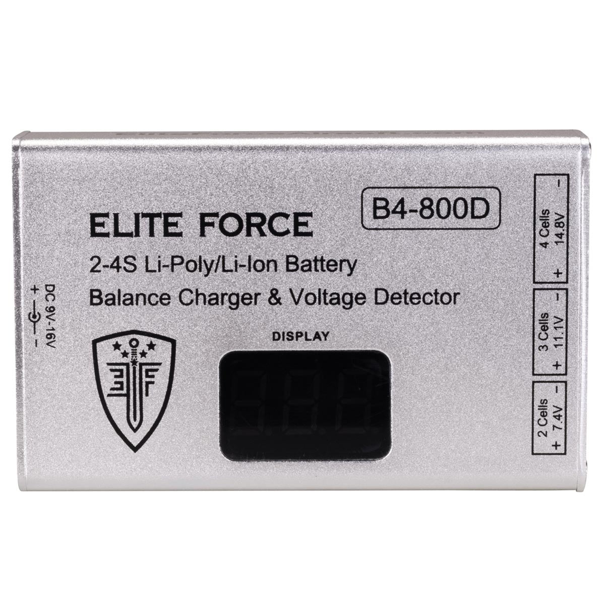 Elite Force battery balance charger and voltage detector on a white background
