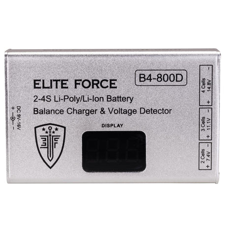 Elite Force battery balance charger and voltage detector on a white background