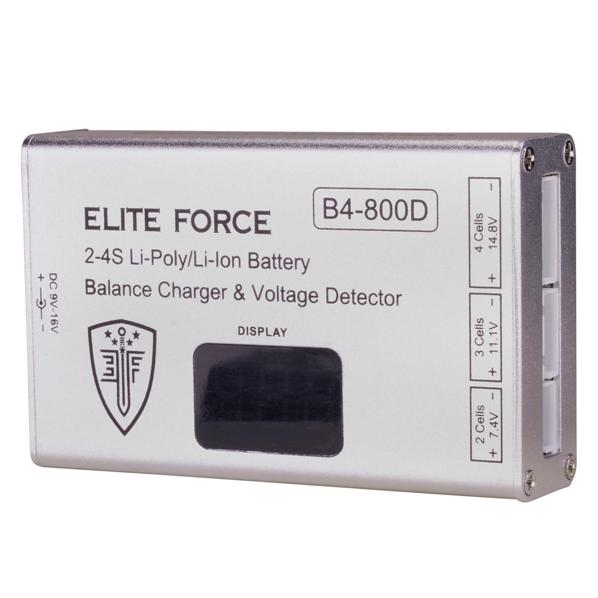 Elite Force B4-800D battery balance charger and voltage detector on a white background