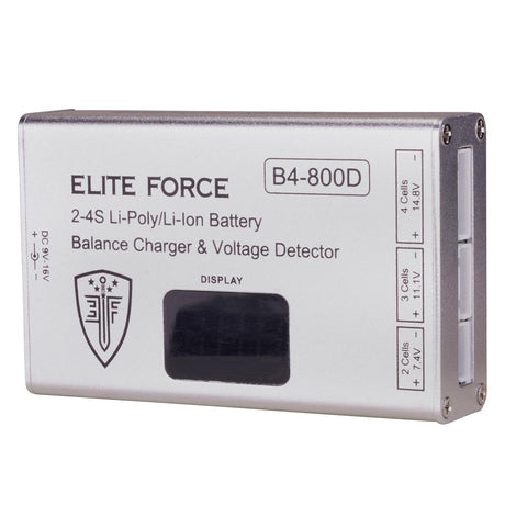 Elite Force B4-800D battery balance charger and voltage detector on a white background