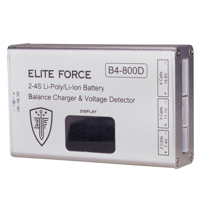 Elite Force B4-800D battery balance charger and voltage detector on a white background