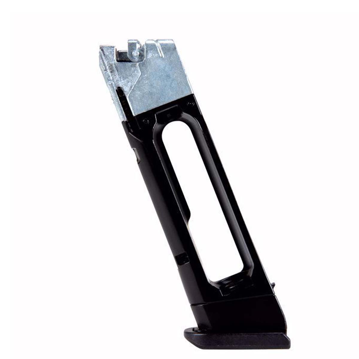 Side view Black GLOCK G17 GEN 5 CO2 MAG 6mm airsoft and airgun replacement mag extra magazine on a white background