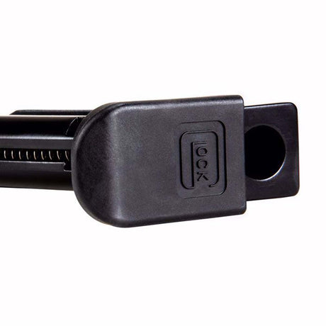 Bottom of Black GLOCK G17 GEN 5 CO2 MAG 6mm airsoft and airgun replacement mag extra magazine displaying sliding bottom floor plate