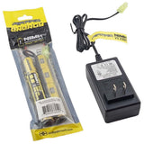Air Raid 9.6V NiMH 1600mAh Battery and Charger Power Kit for airsoft battery and wall charger in packaging on a white background.