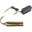 Air Raid 9.6V NiMH 1600mAh Battery and Charger Power Kit for airsoft battery and wall charger on a white background.