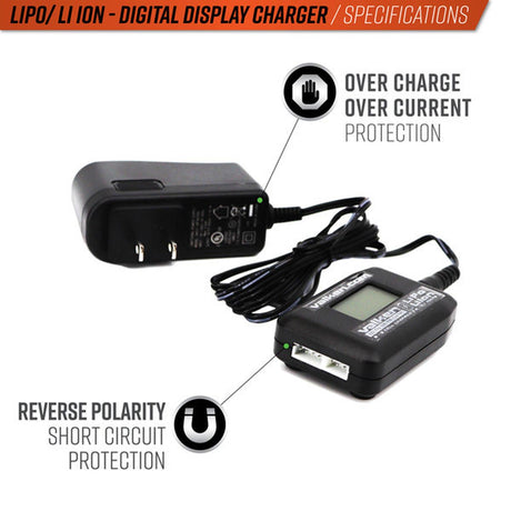 Valken Energy Digital Display 2-3 Cell Li-Ion/LiPo Smart Charger USA
