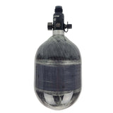 Empire Mega Lite Carbon Fiber 48ci 4500psi Air Tank for paintball and airsoft back view on a white background.